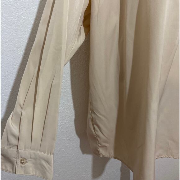 Roaman's Size 32W Light Brown Tan Tuxedo Front Tunic/Blouse Long Sleeve Casual - Picture 4 of 9